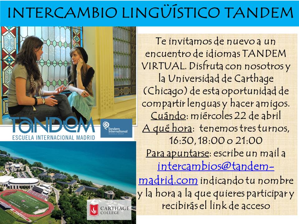 Intercambio virtual TANDEM con Carthage College
